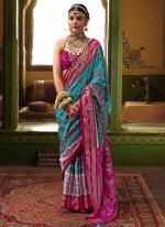 Silk Sky Blue Casual Wear Printed Saree